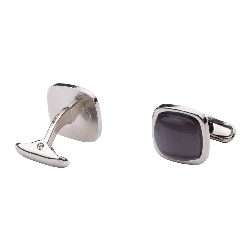 Grey and Maroon Stone Cufflinks Combo for Men - Classic Square Design