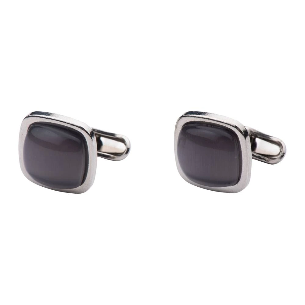 Grey and Maroon Stone Cufflinks Combo for Men - Classic Square Design