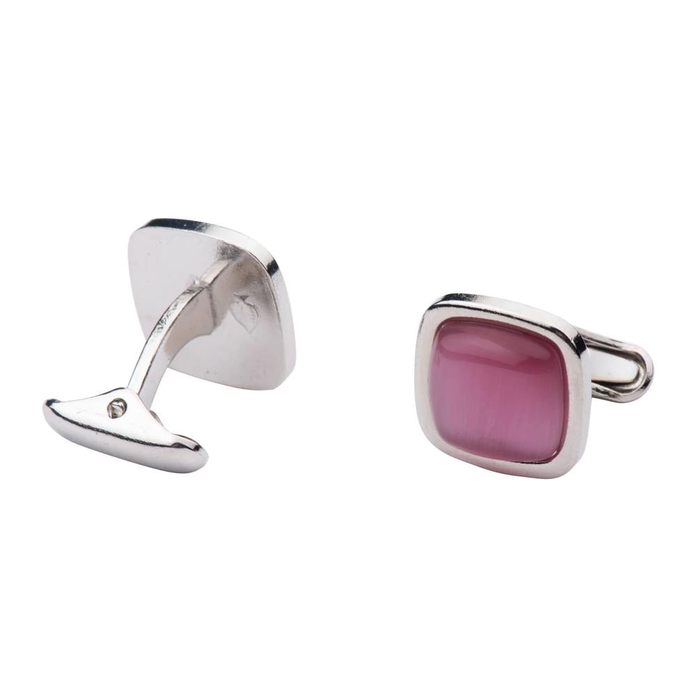 Yellow and Pink Stone Cufflinks Combo for Men - Classic Square Design