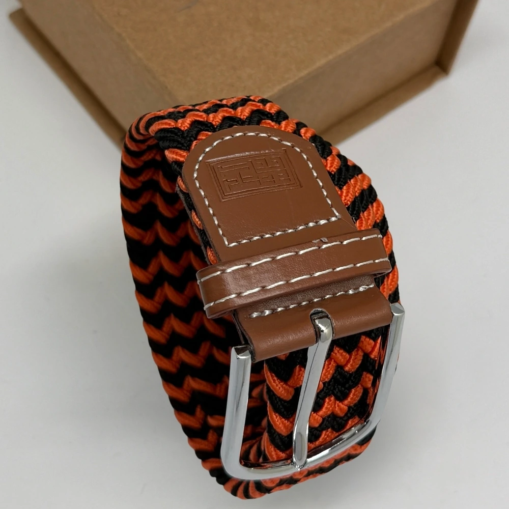 Orange Braided Belt for Men