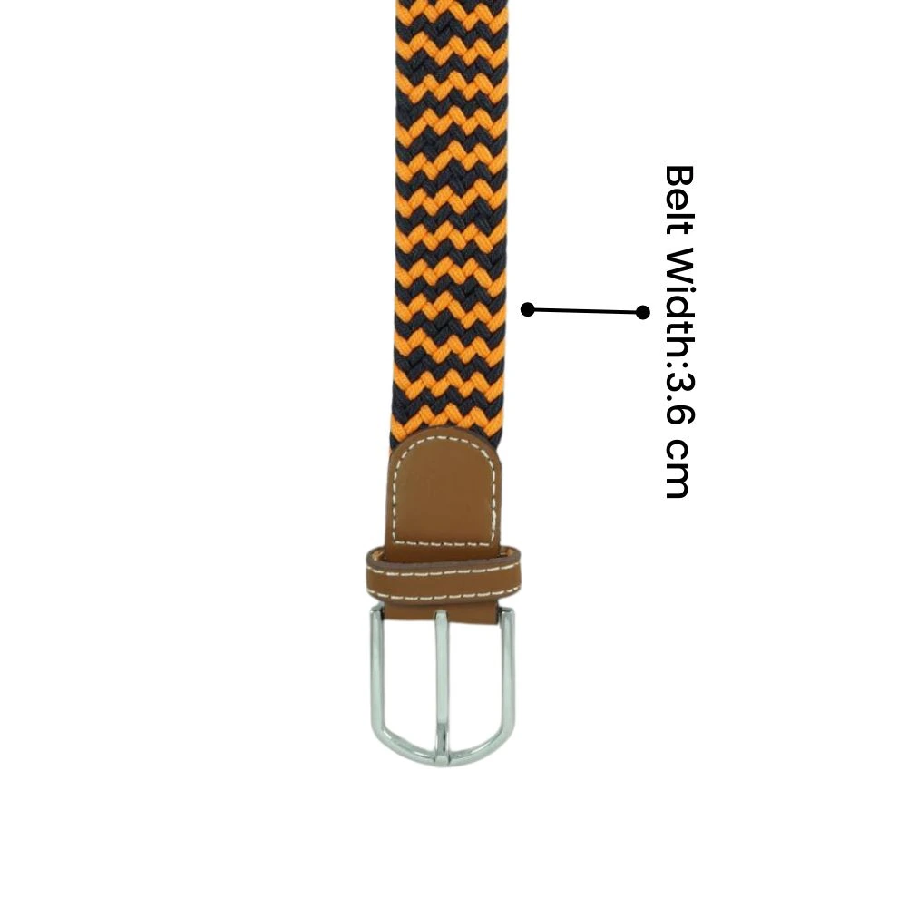 Orange Braided Belt for Men
