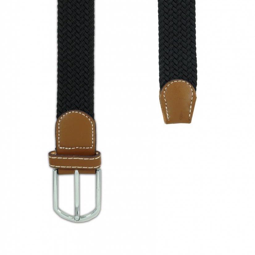Black Braided Belt for Men