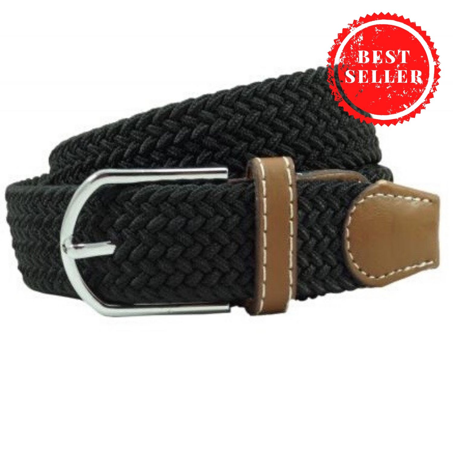 Black Elastic Woven Belt