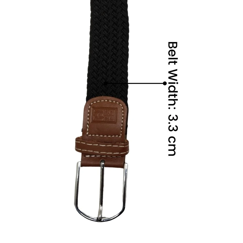 Black Braided Belt for Men