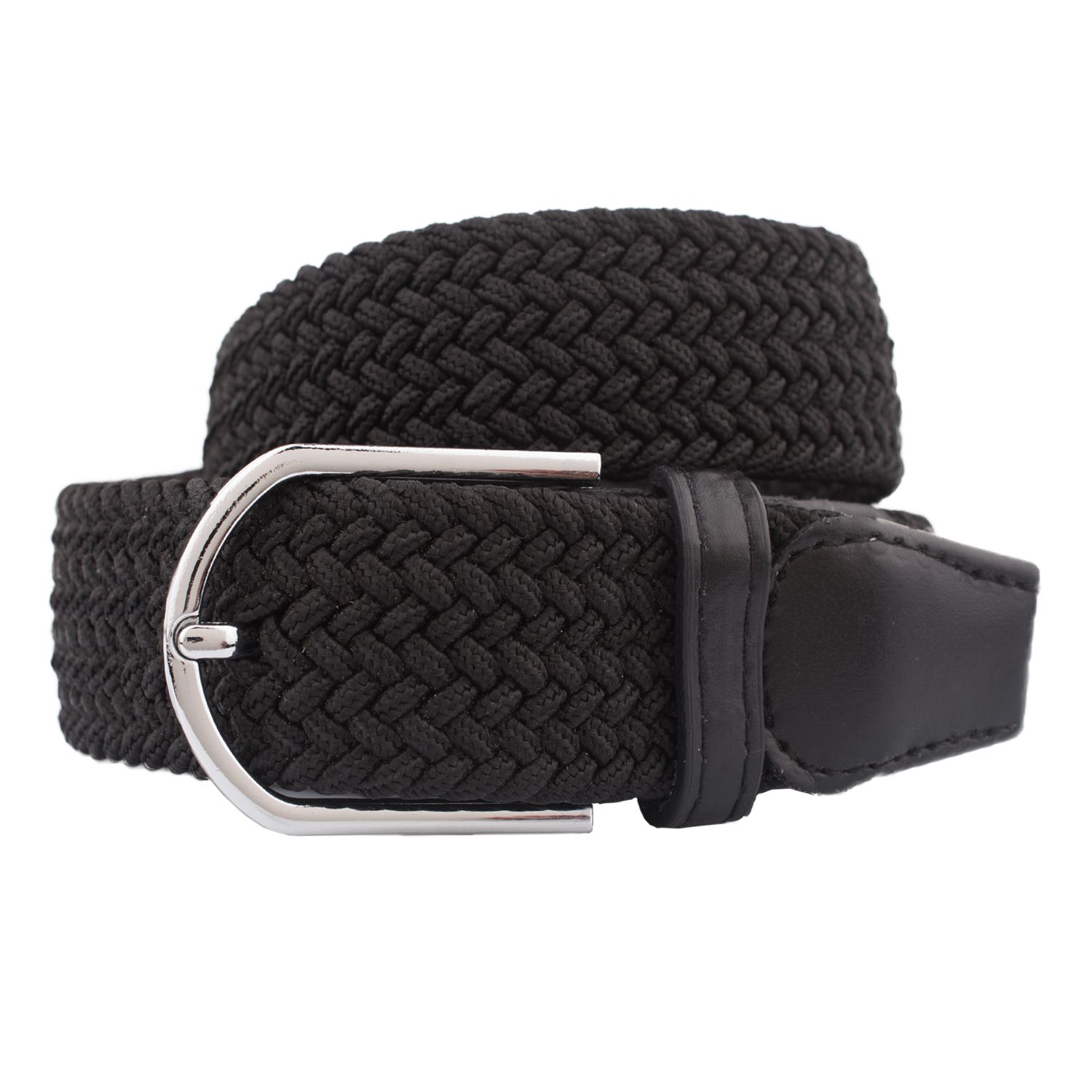 Black Braided Belt for Men