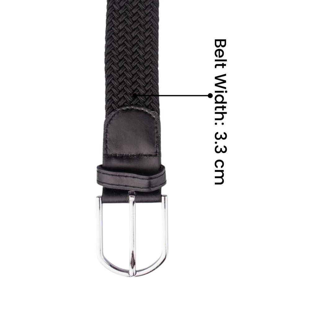 Black Braided Belt for Men