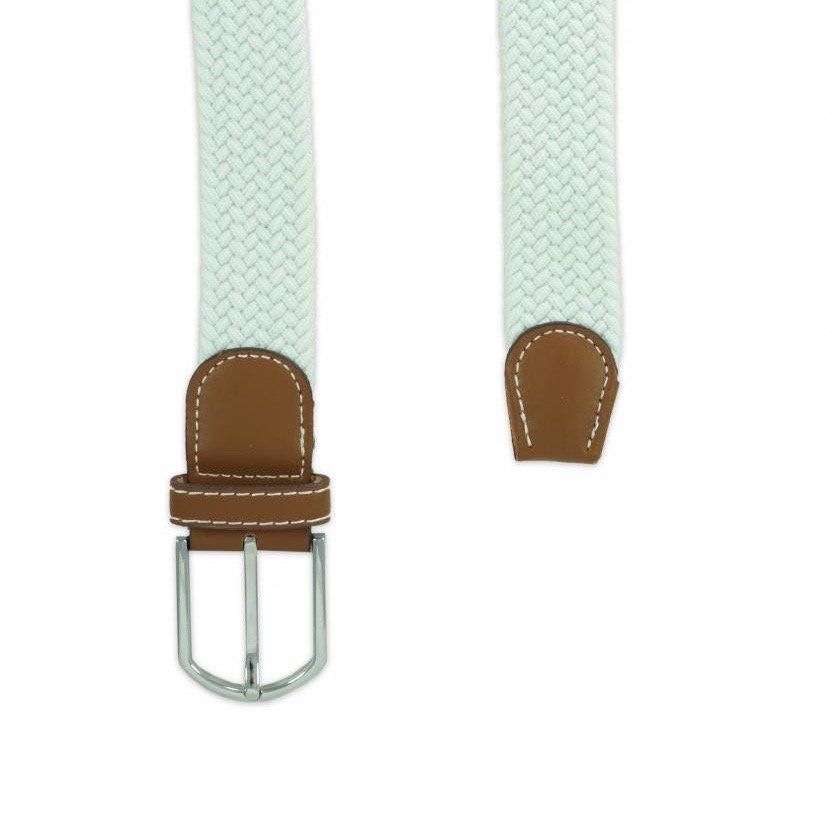 White Braided Belt for Men