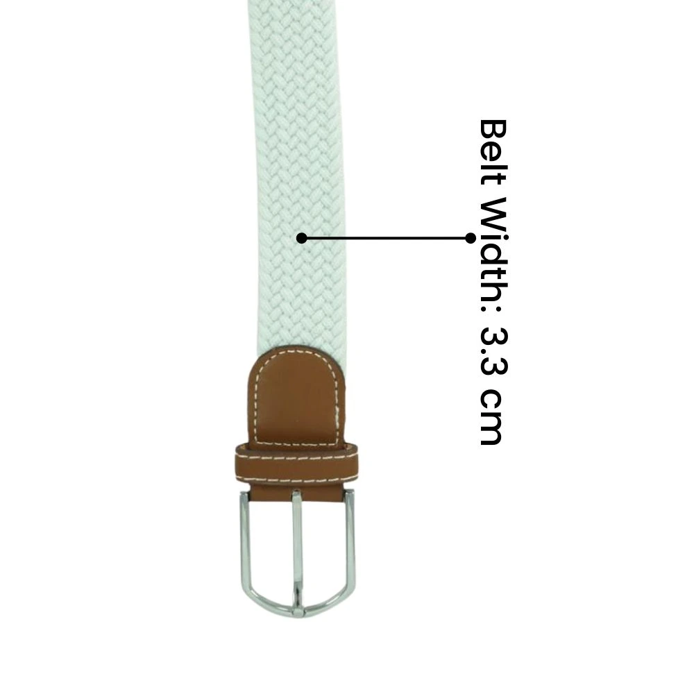 White Braided Belt for Men