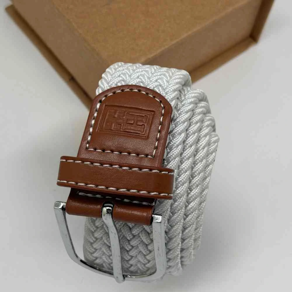 White Braided Belt for Men