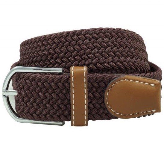 Dark Brown Elasticated Woven Belt