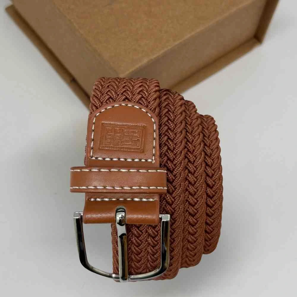 Brown Braided Belt for Men