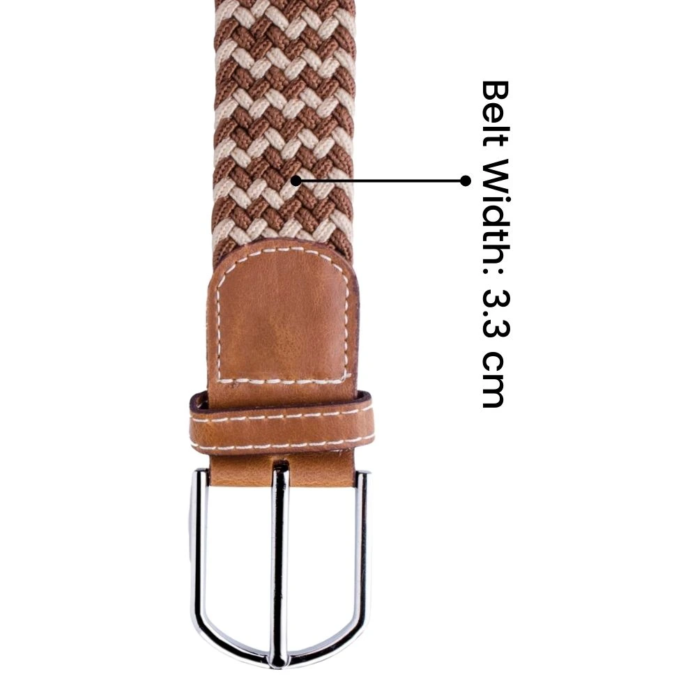 Brown Braided Belt for Men