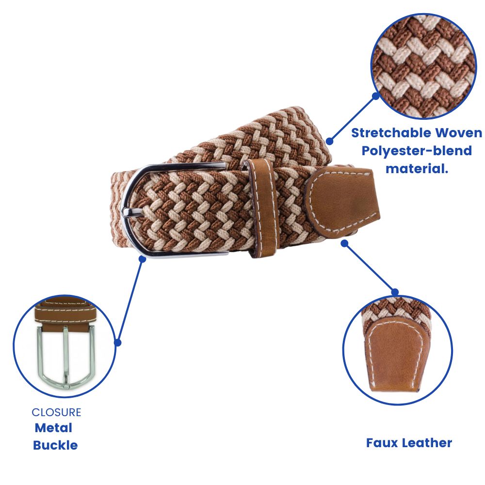 Brown Braided Belt for Men