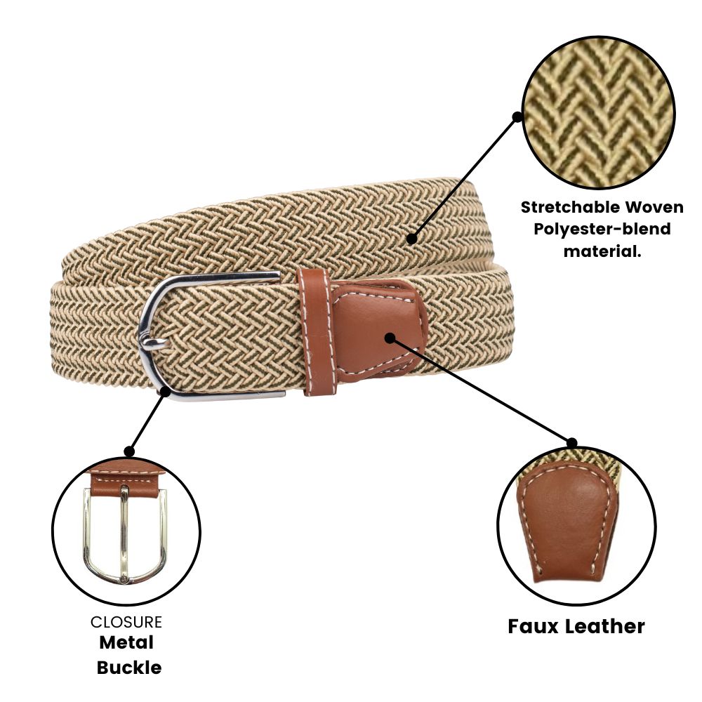 Yellow Braided Belt for Men