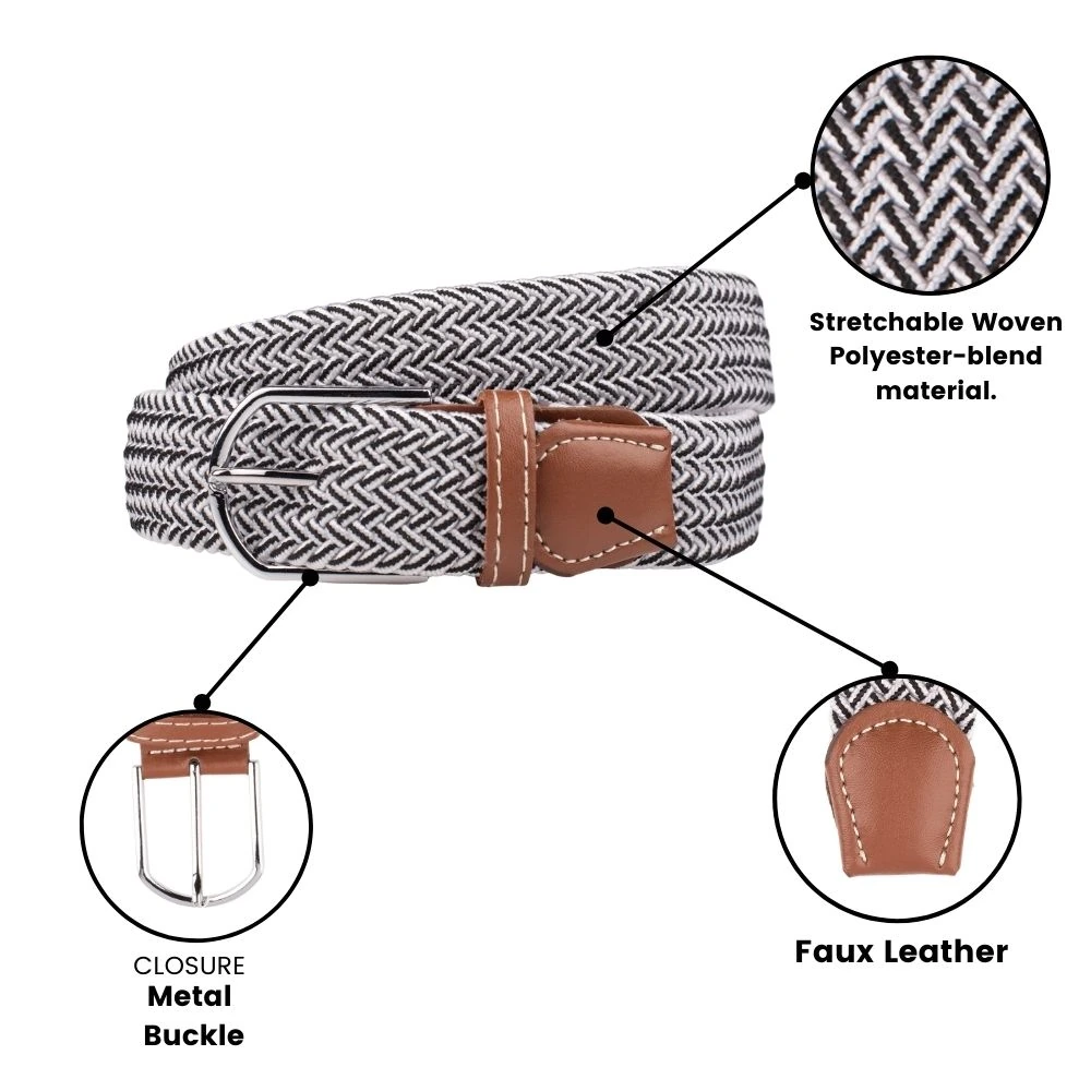Black Braided Belt for Men