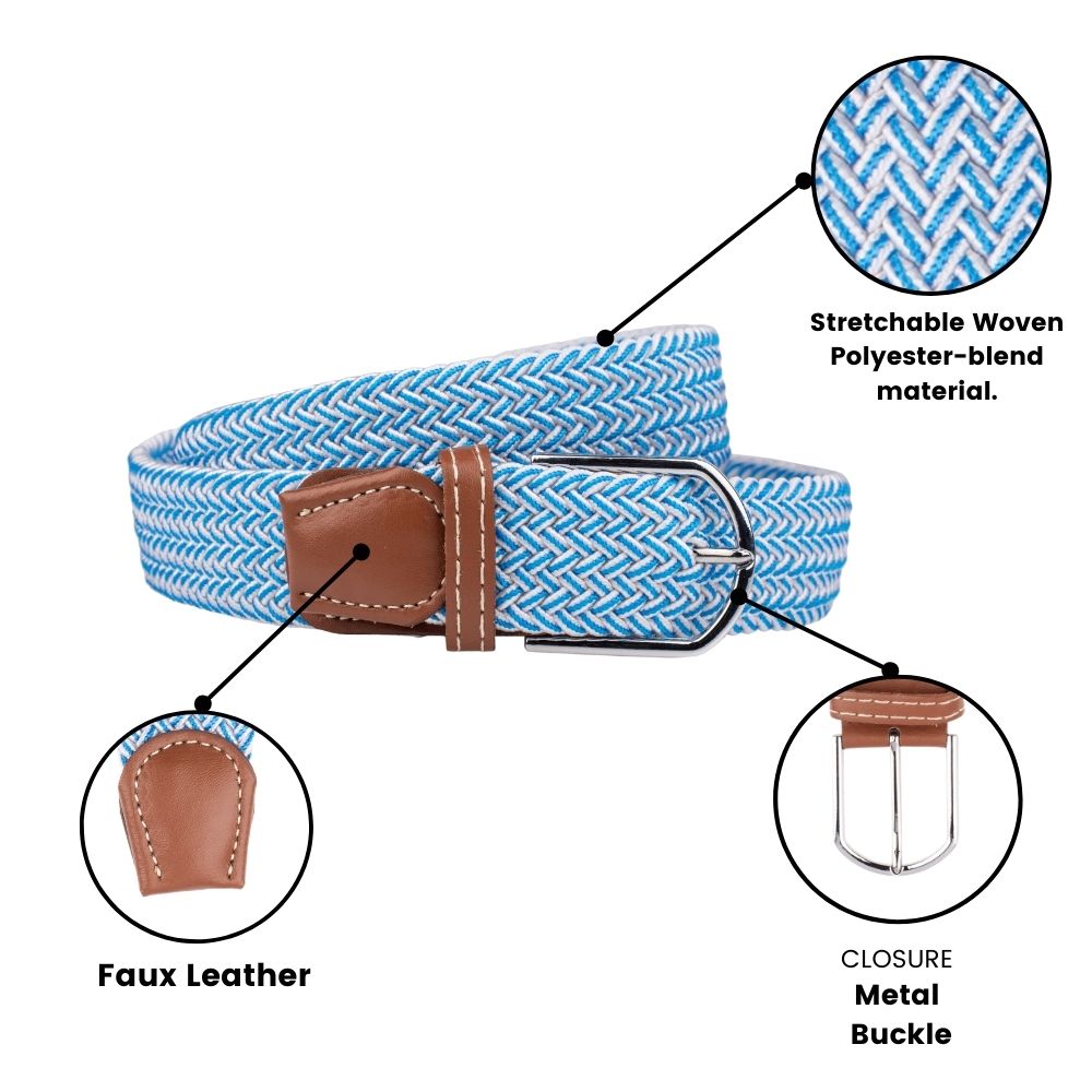 Blue Braided Belt for Men