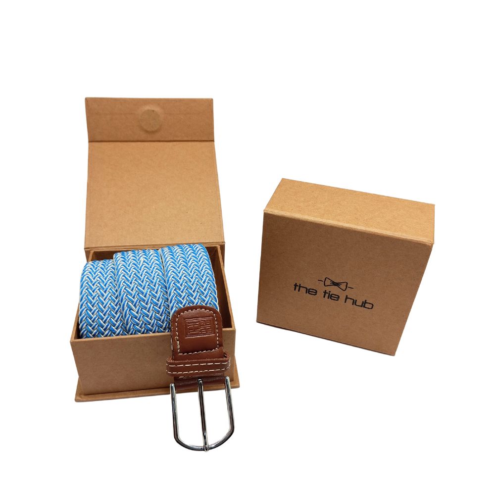 Blue Braided Belt for Men