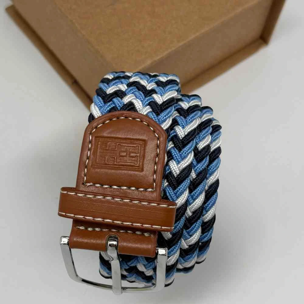 Blue Braided Belt for Men