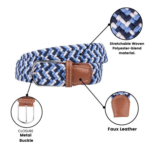 Blue Braided Belt for Men