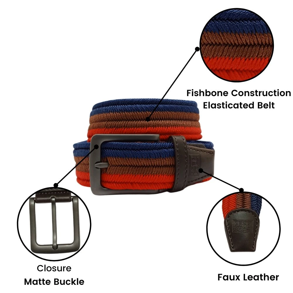Brown Braided Belt for Men