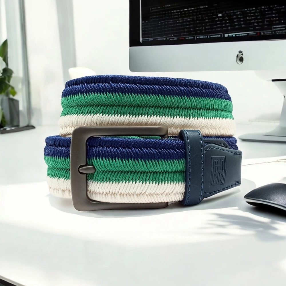 Green Braided Belt for Men