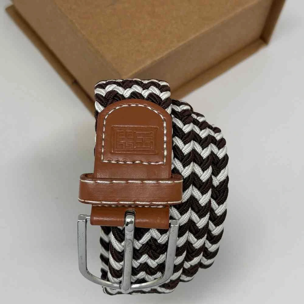 Brown Braided Belt for Men