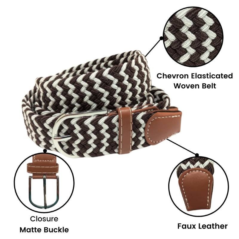 Brown Braided Belt for Men