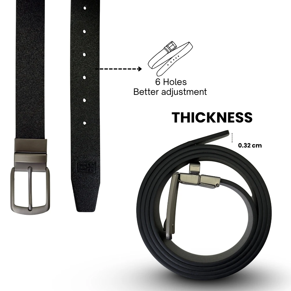 Black Leather Belt for Men