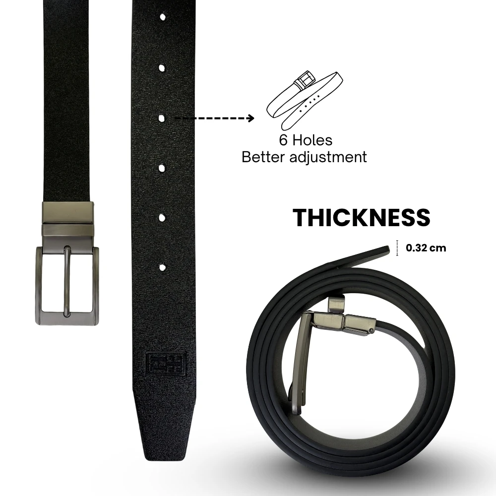 Black Leather Belt for Men