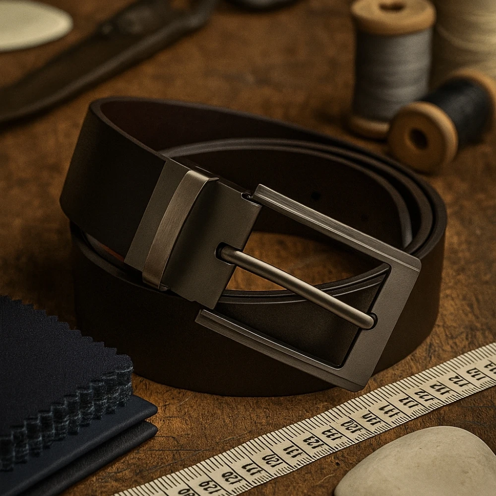 Black Leather Belt for Men