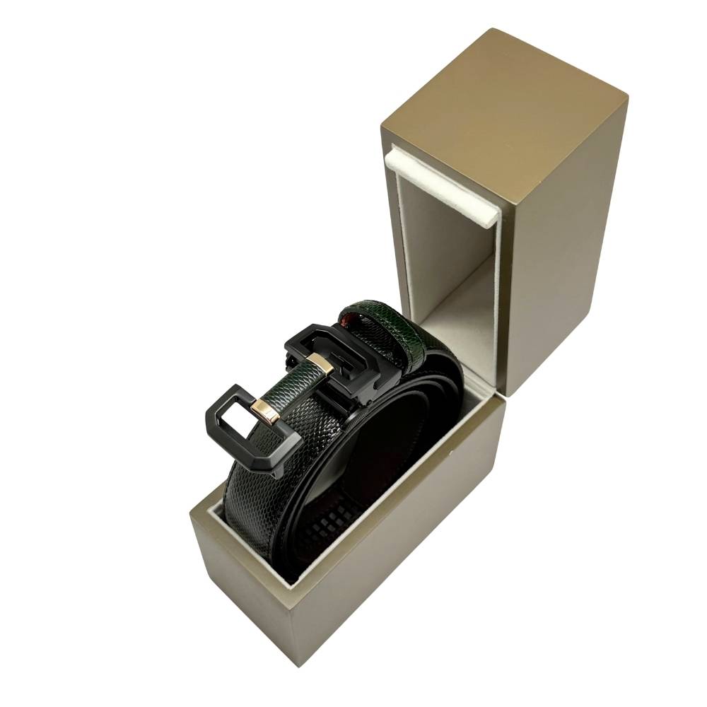 Green Formal Leather Belt for Men
