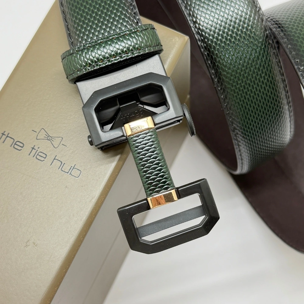 Green Formal Leather Belt for Men