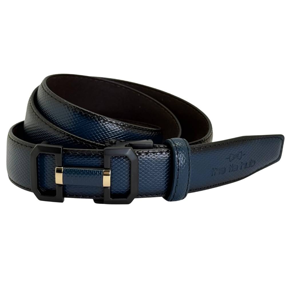 Navy Blue Formal Leather Belt for Men