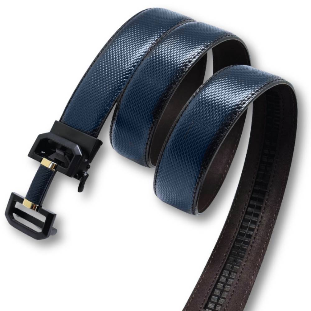 Navy Blue Formal Leather Belt for Men