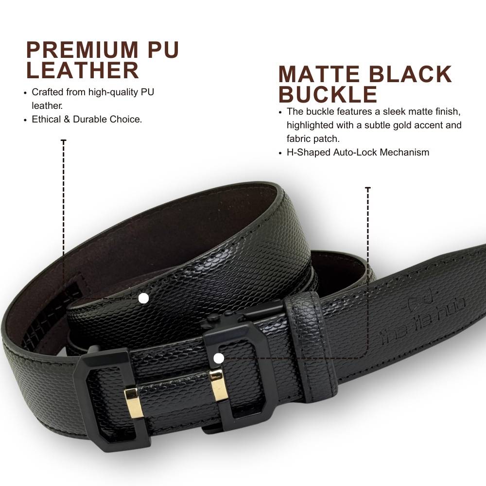 Black Formal Leather Belt for Men