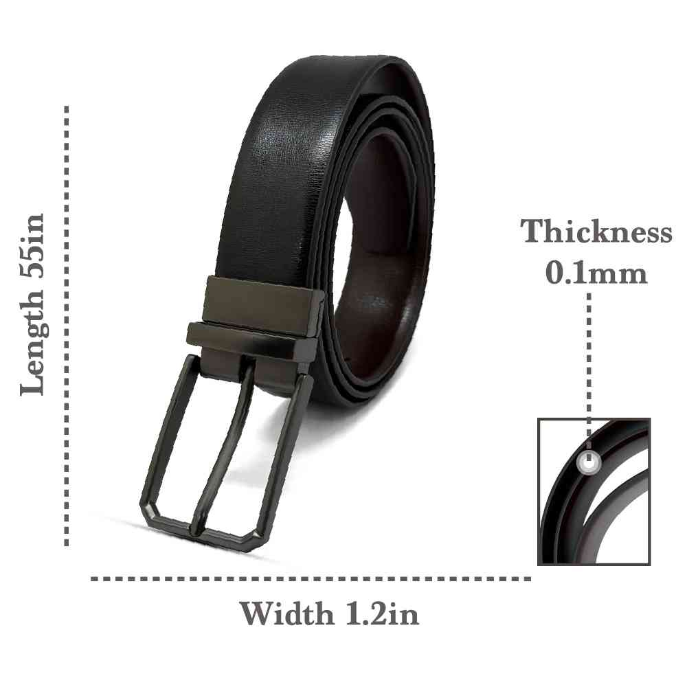 Black Formal Leather Belt for Men