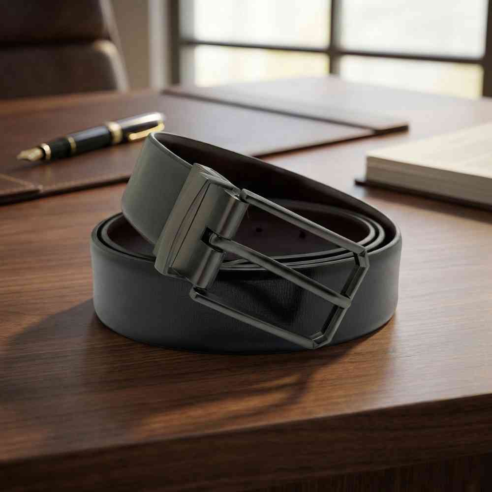 Black Formal Leather Belt for Men