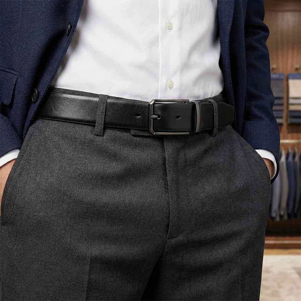 Black Formal Leather Belt for Men
