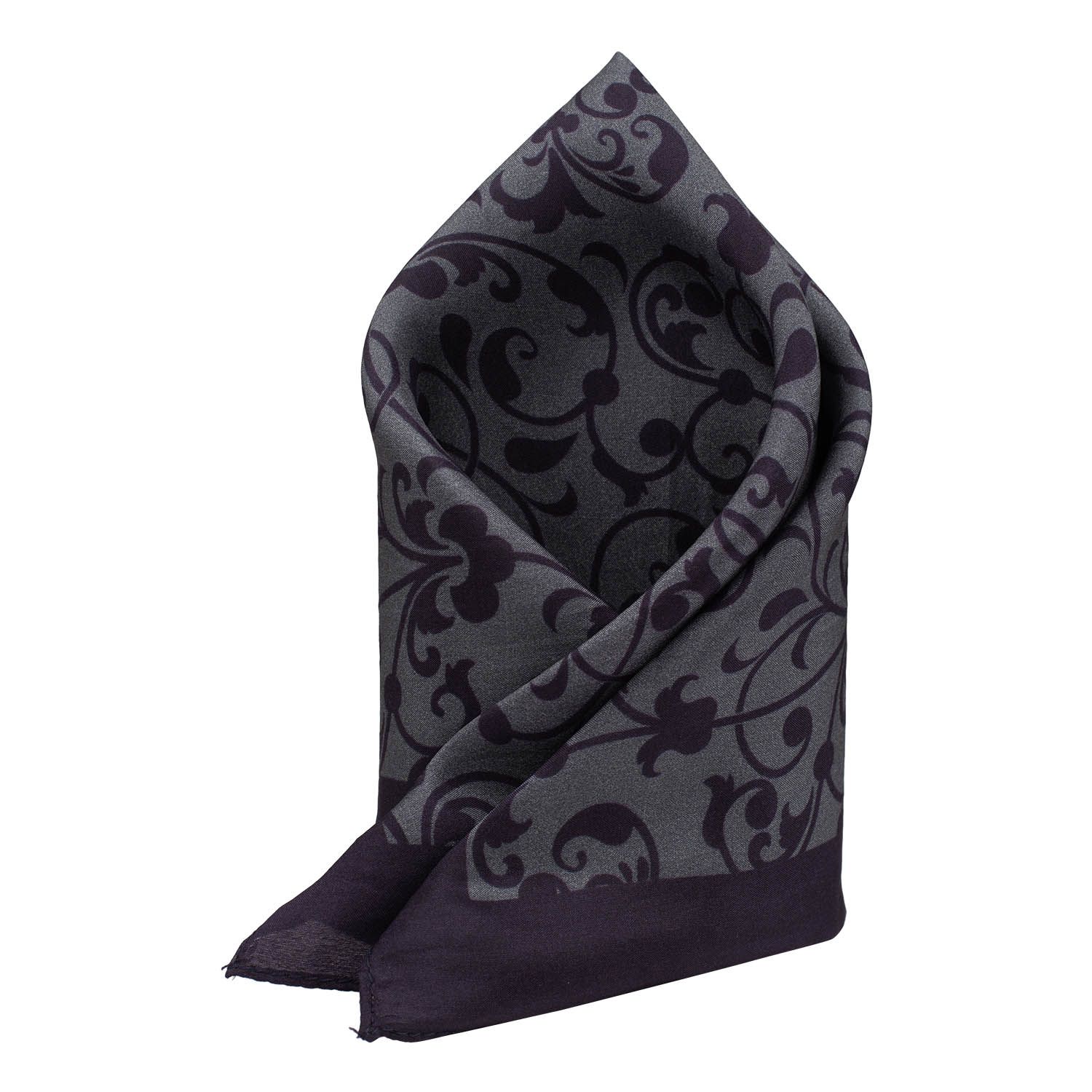 Grey Floral Pocket Square for Men