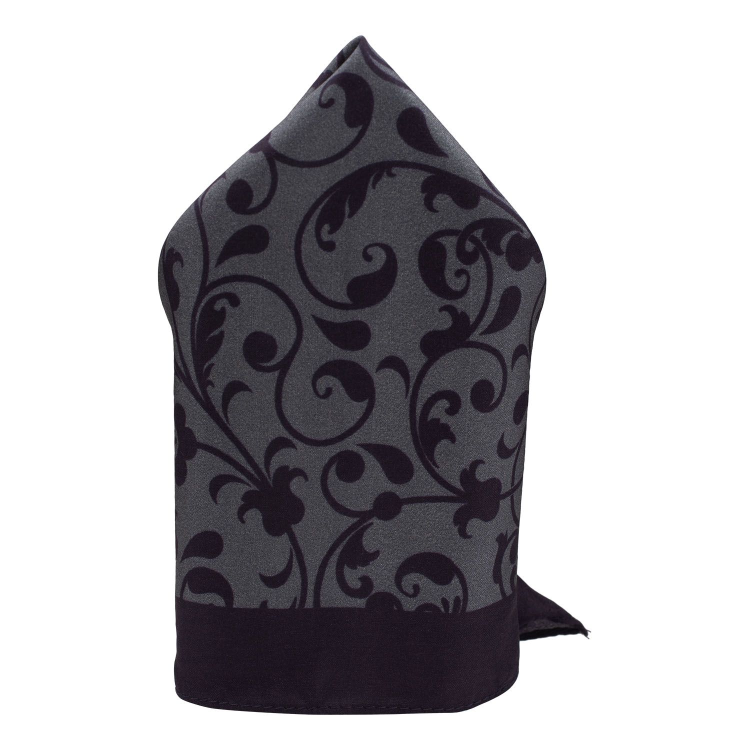 Grey Floral Pocket Square for Men