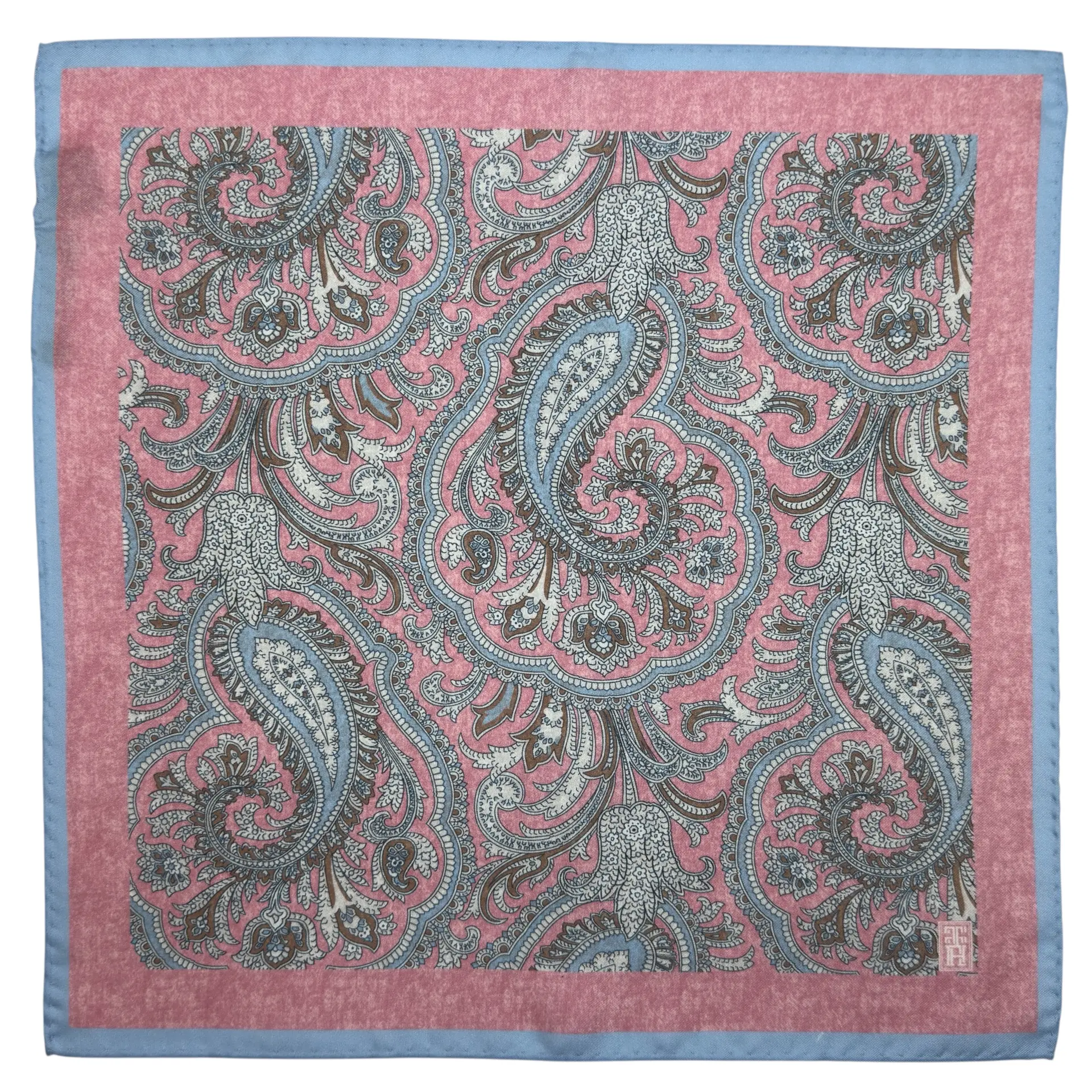 Pink Paisley Italian Silk Pocket Square for Men