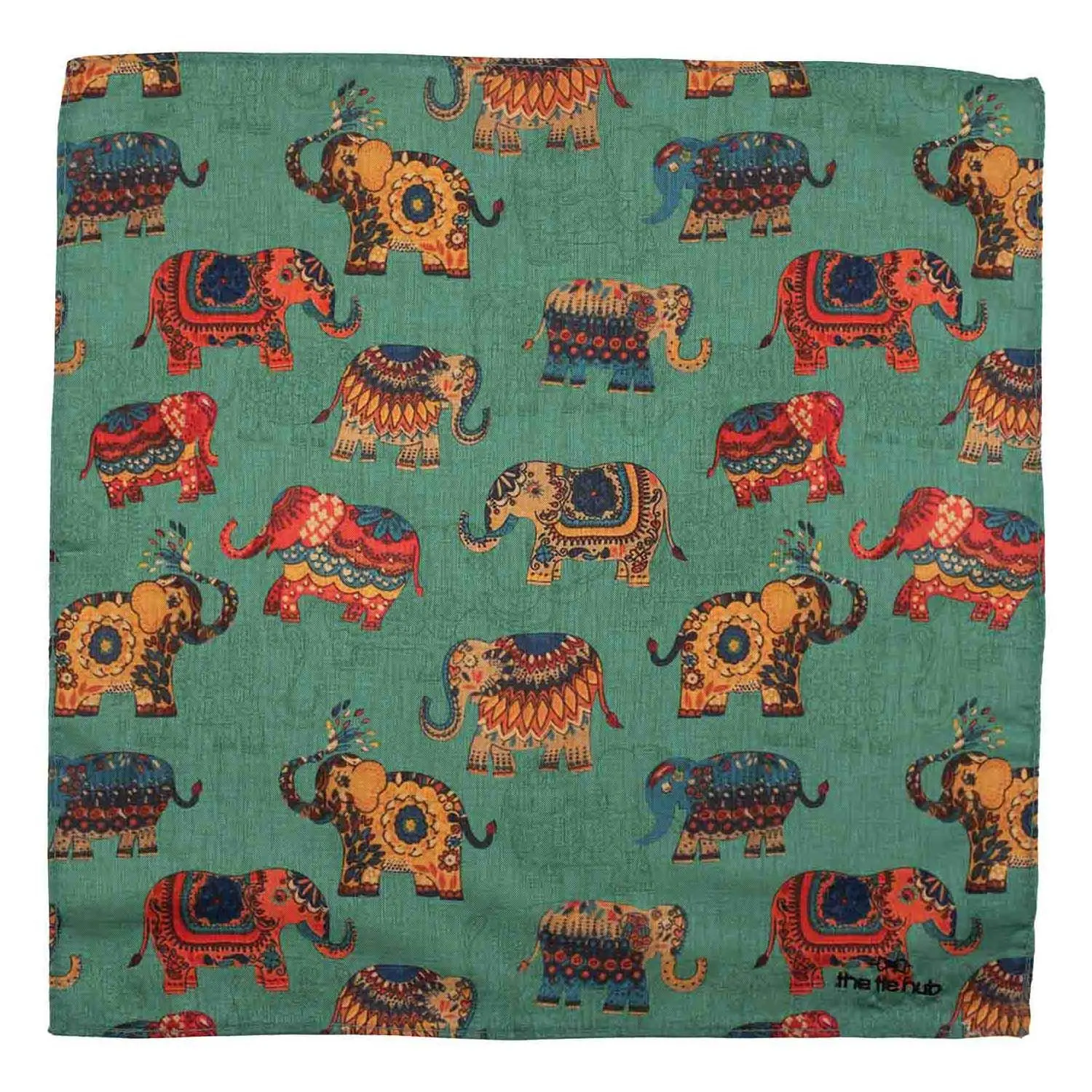 Teal Geometric Pocket Square for Men