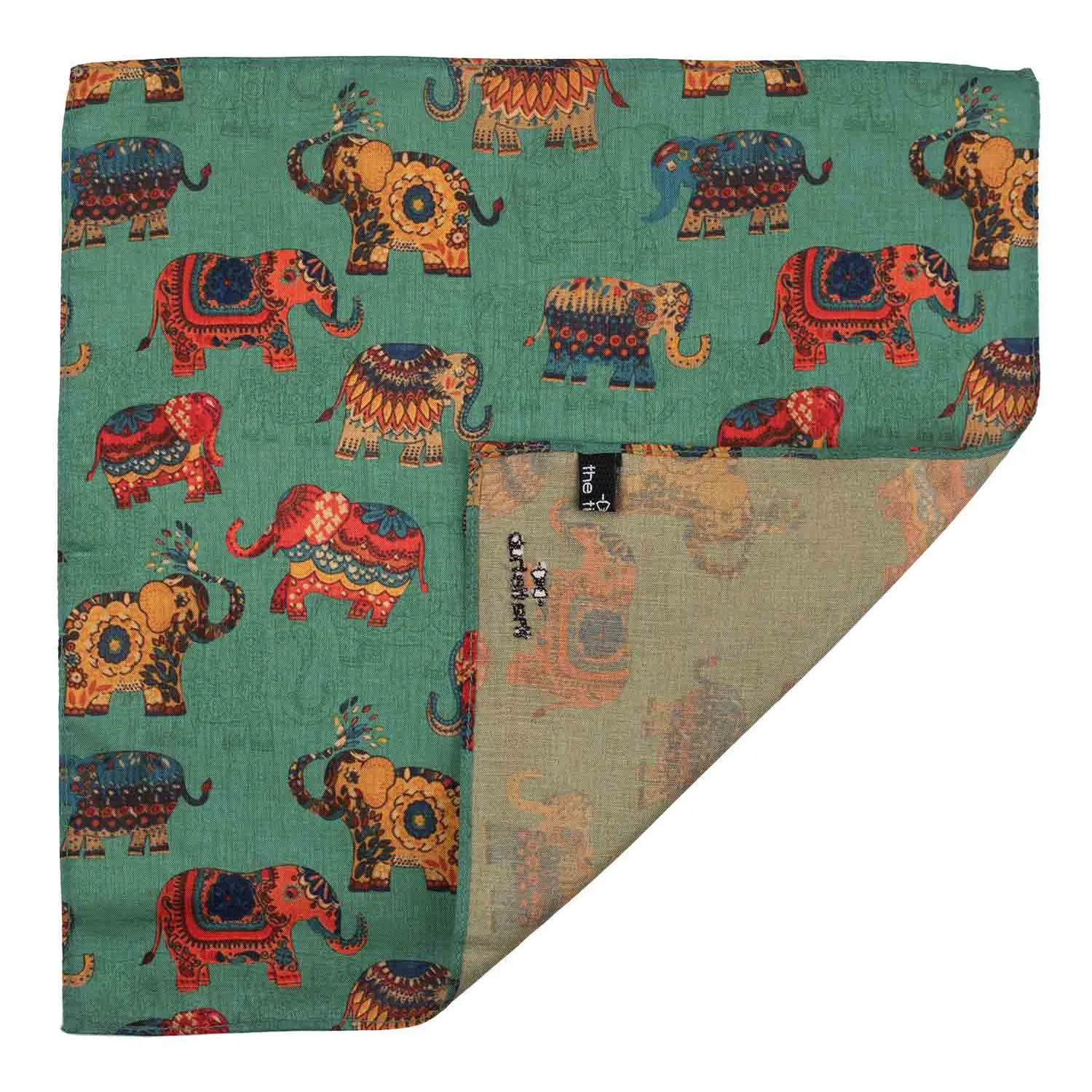 Teal Geometric Pocket Square for Men