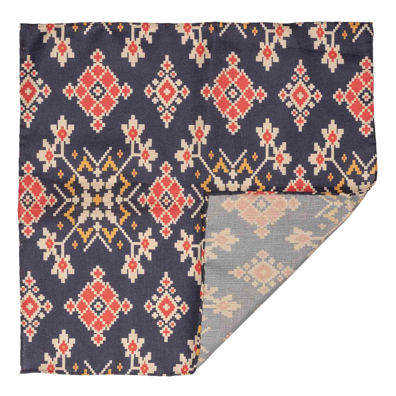 Blue Geometric Pocket Square for Men
