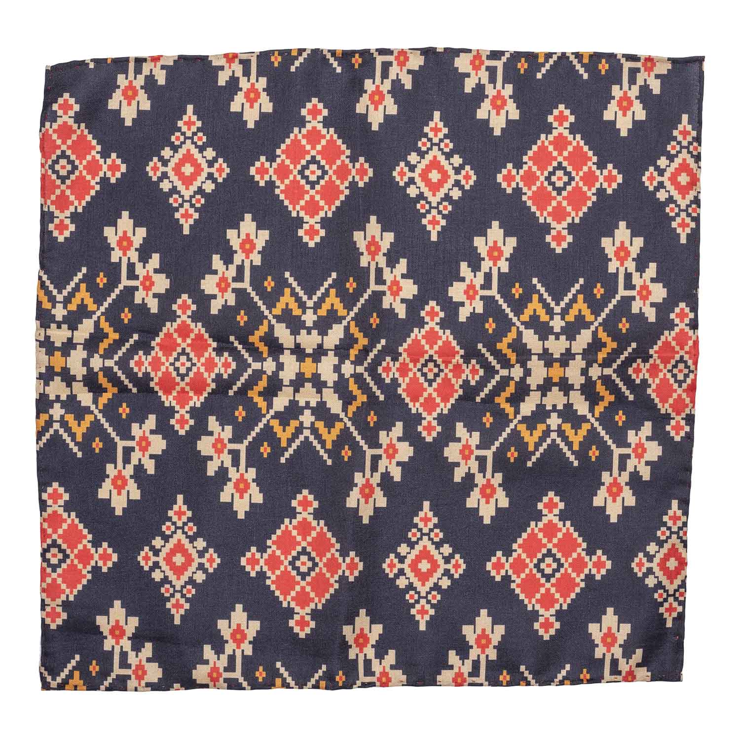Blue Geometric Pocket Square for Men