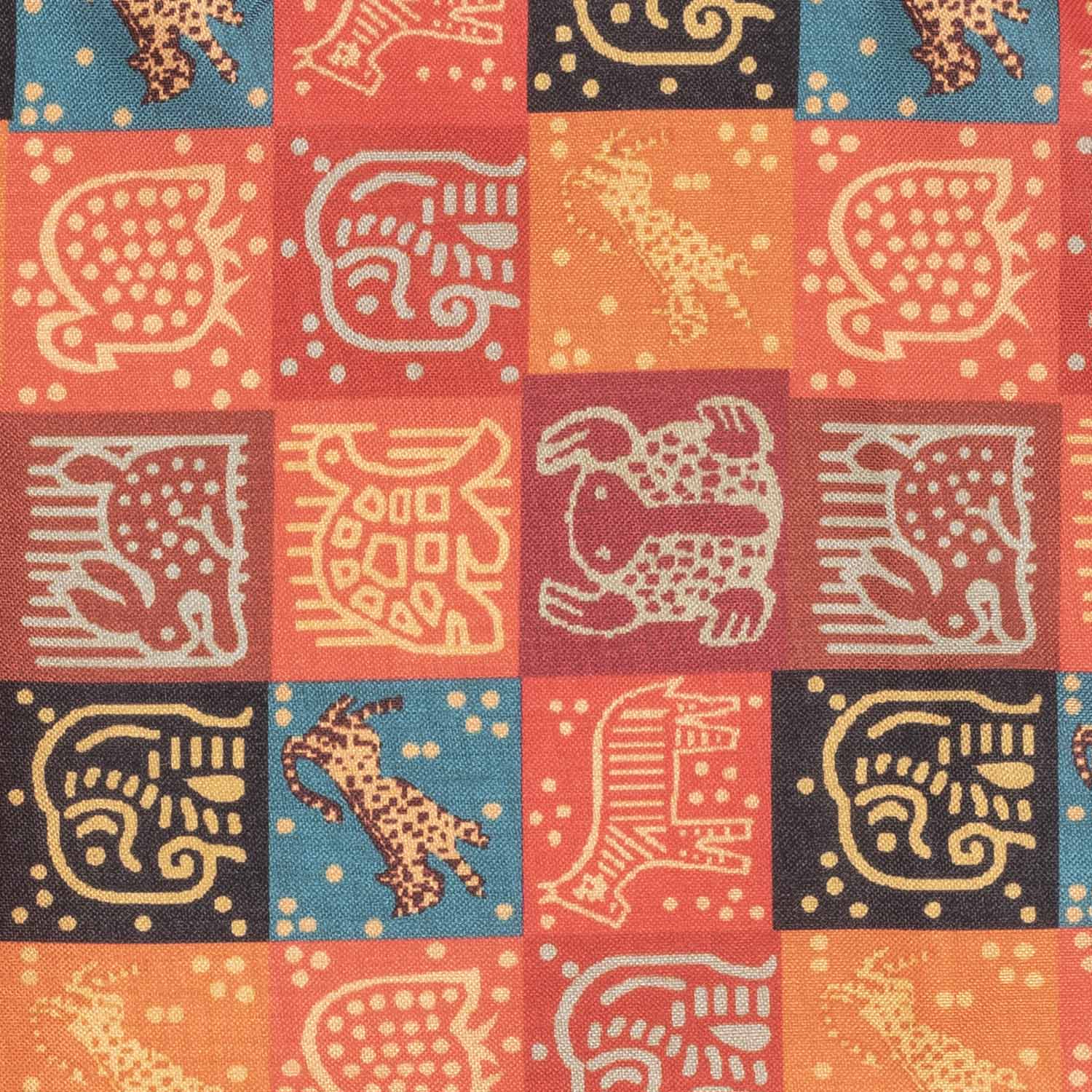 Orange Geometric Pocket Square for Men
