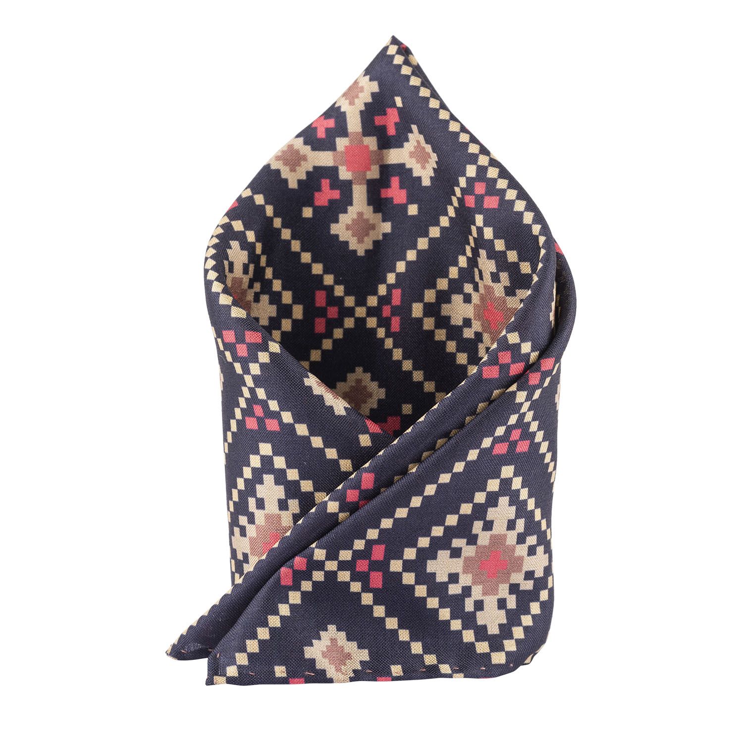 Blue Geometric Pocket Square for Men