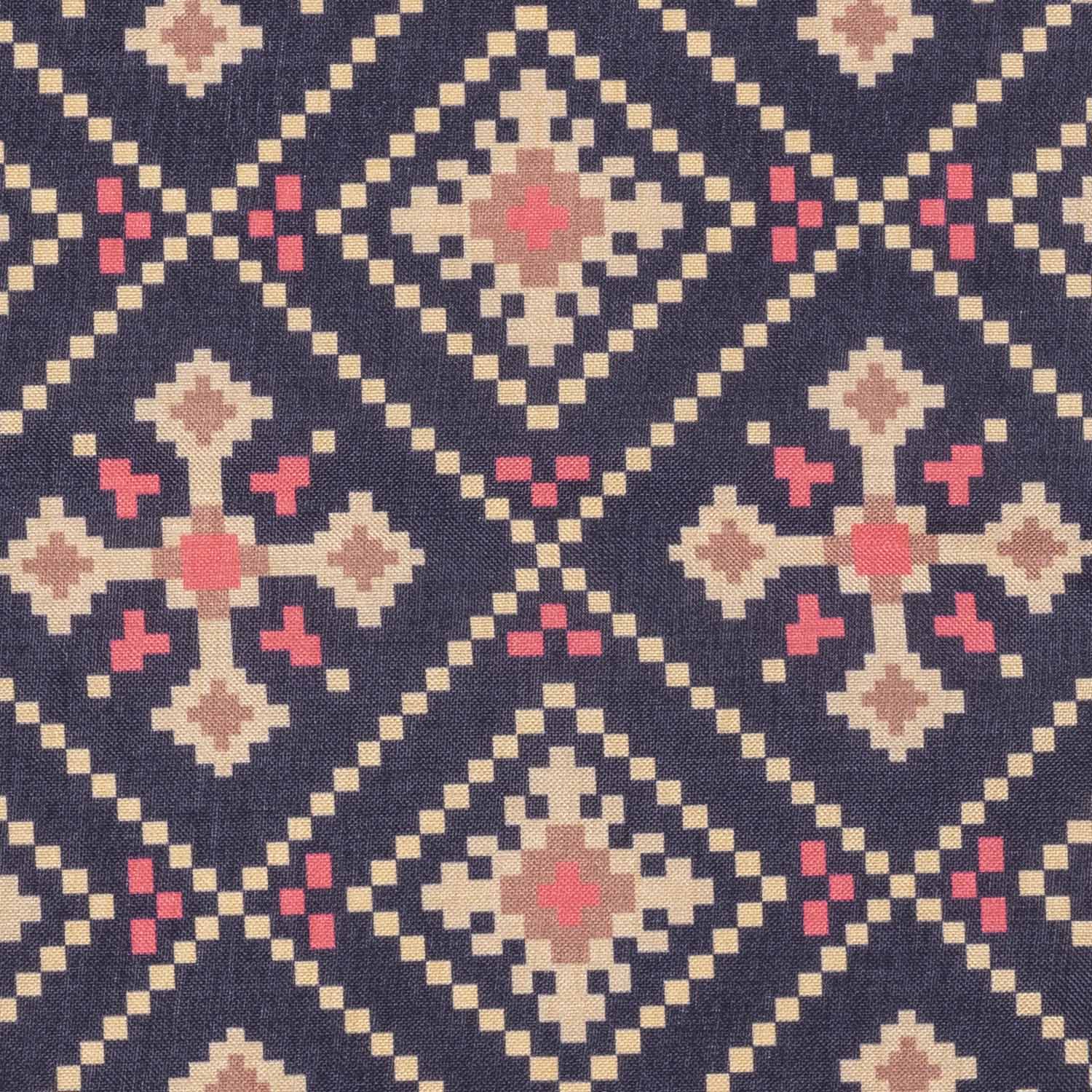 Blue Geometric Pocket Square for Men