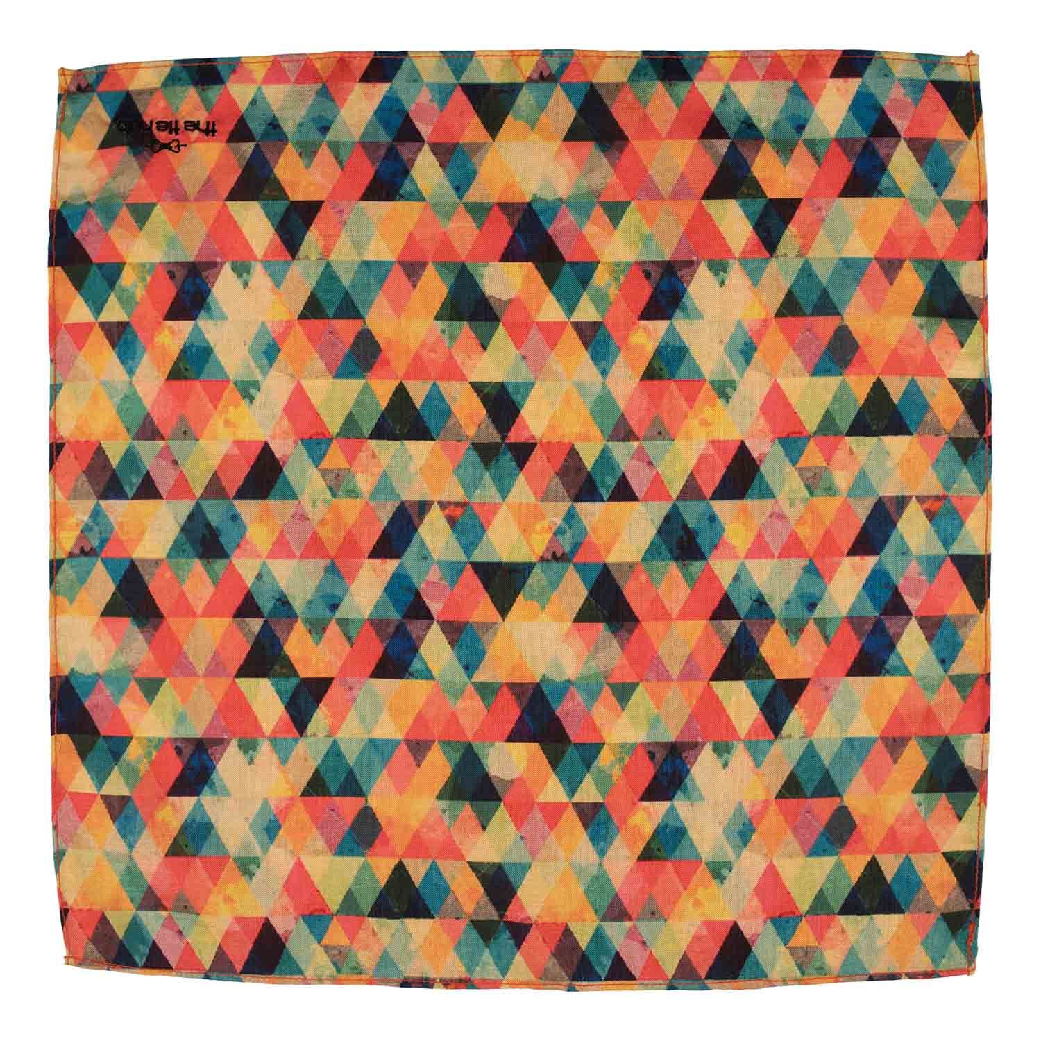 Multicolor Geometric Pocket Square for Men