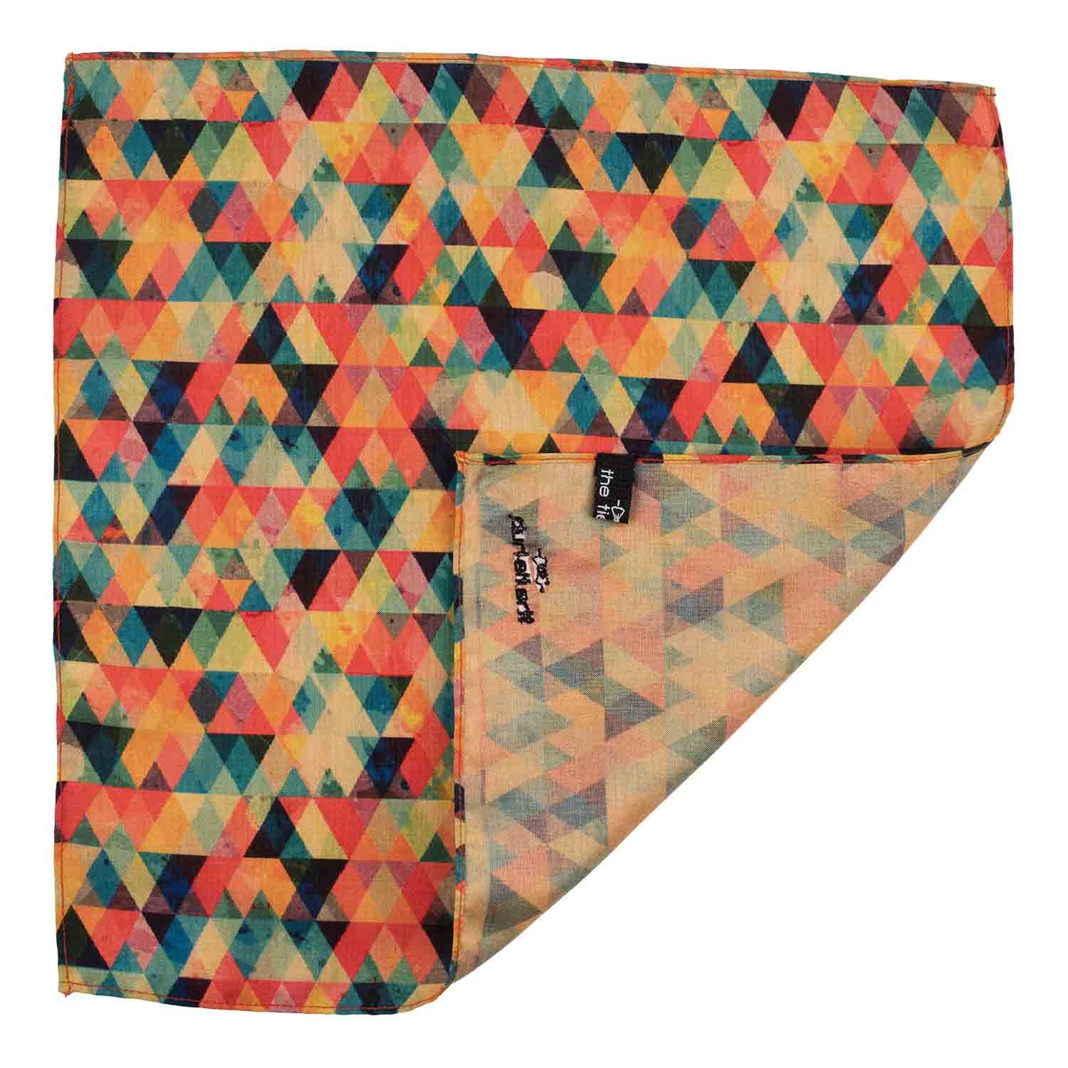 Multicolor Geometric Pocket Square for Men
